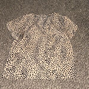 SHEIN Beige and Black Leopard Print Blouse